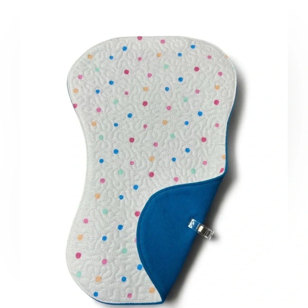 Hand Crafted Burp Cloth Colorful Polka Dot Flannel Contoured Padded Reversible